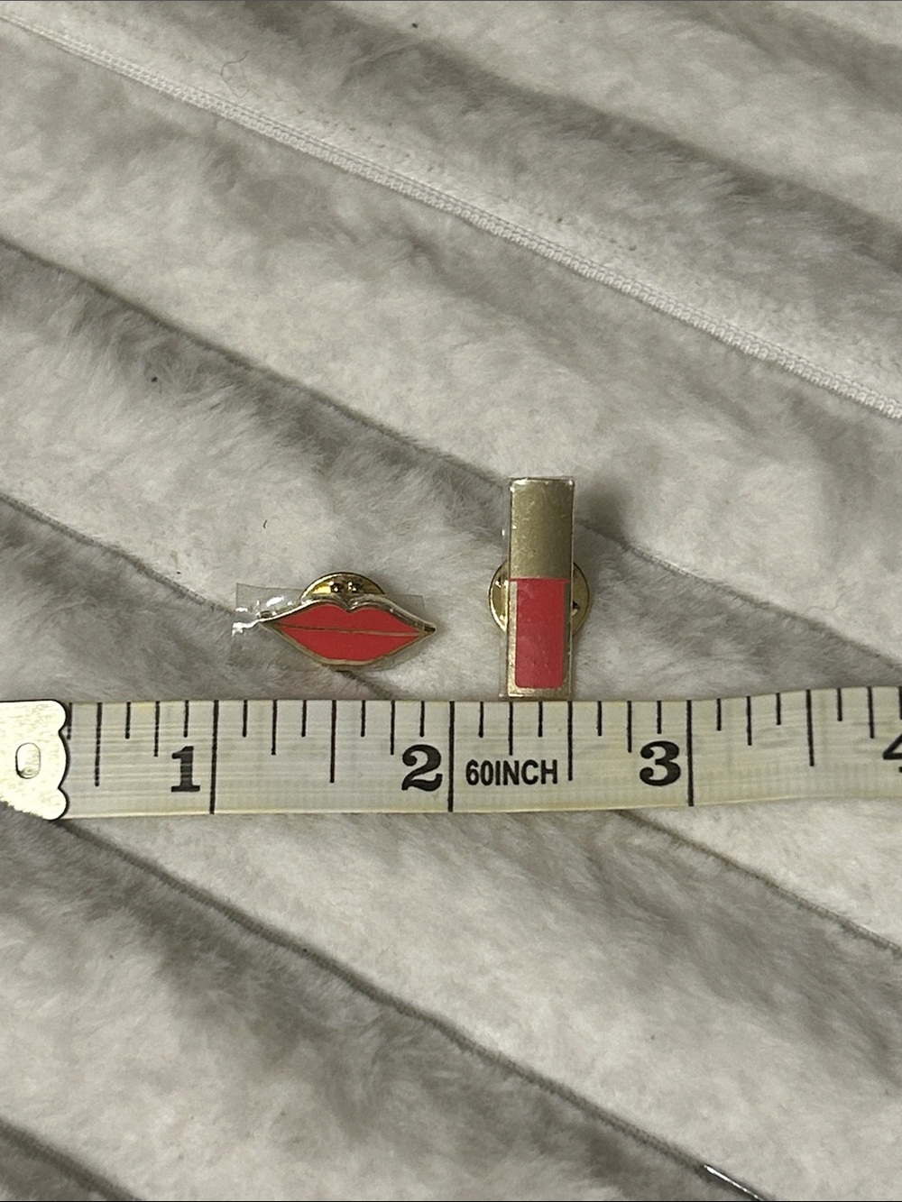Red Lip & Lipstick Enamel Pin Set